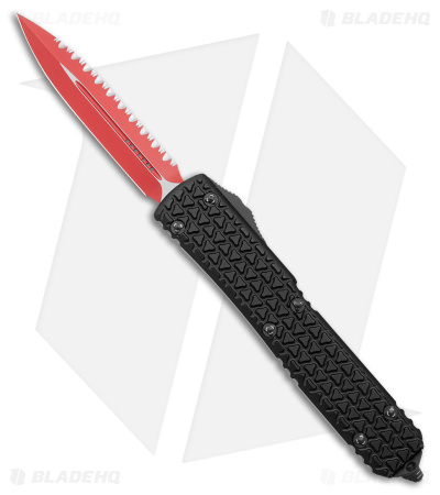 Microtech Ultratech D/E OTF Automatic Knife Tri-Grip Black (3.4" Red) 122-D3SL