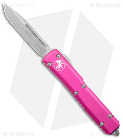 Microtech Ultratech S/E OTF Automatic Knife Pink AL (3.4" Black Serr)121-2PK
