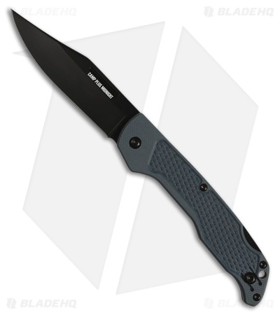 Ontario Camp Plus EDC Lockback Midnight Gray Nylon (3.38" Black)