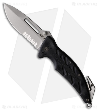 Ontario XR1 Linerlock Folding Knife Black Synthetic (3.50 Bead Blasted Serrated)