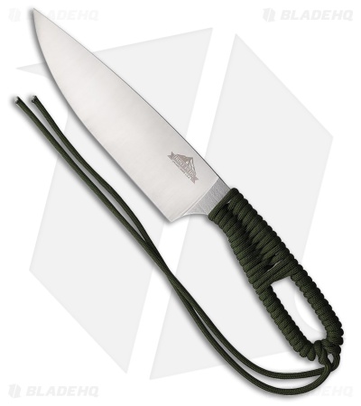 Ontario Hunt Plus Camp Fixed Blade Knife OD Green Cord Handle (6.00" Satin)