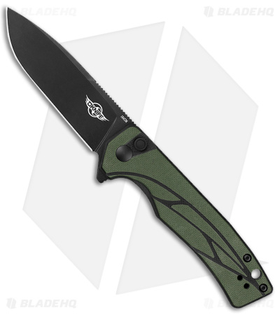 Olight Mettle Button Lock Knife OD Green G-10 (3.3" Black)