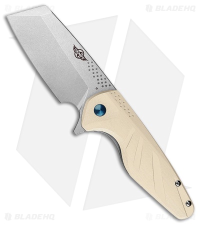Olight Gaur Cleaver Liner Lock Knife Tan Micarta (3.9" Satin D2)