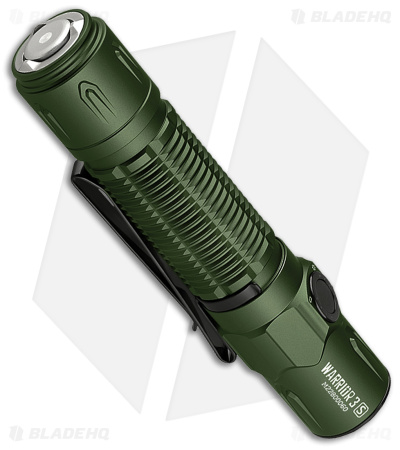 Olight Warrior 3S Rechargeable Flashlight Green Al - BHQ