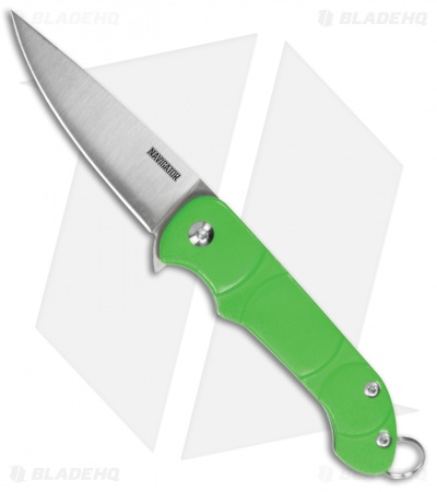 Ontario Knife Company Navigator Liner Lock Knife Green Polymer (2.4" Satin)