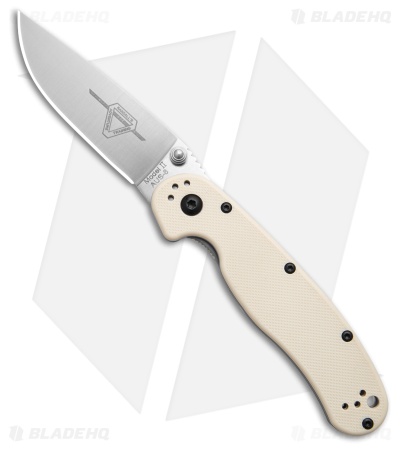 Ontario Rat Model 2 Liner Lock Knife "Bone" Nylon 6 (3" Satin)