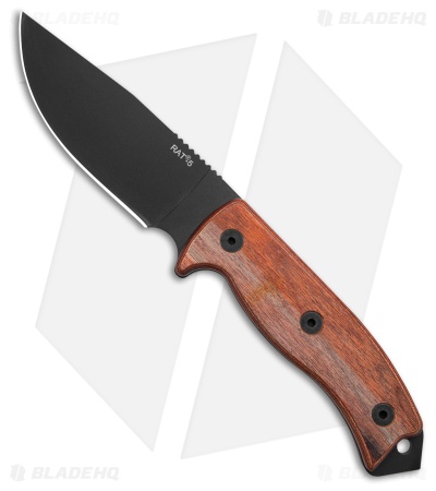 Ontario Rat-5 Adventurer Fixed Blade Knife Laminate Wood (5" Black Powder Coat)