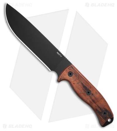 Ontario Rat-7 Adventurer Fixed Blade Knife Laminate Wood (7" Black Powder Coat)