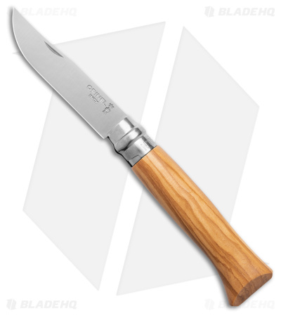 Opinel No 8 Olivewood Stainless Steel Knife Wood (3.25" Satin)