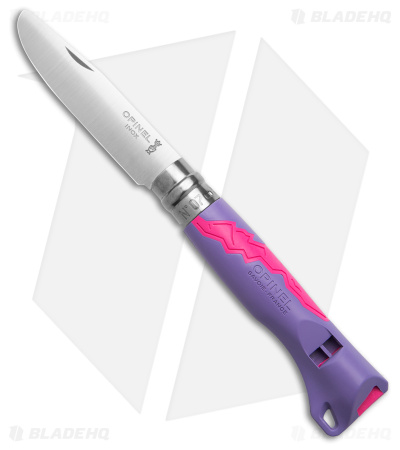 Opinel Outdoor Junior No 7 Folding Knife Violet / Pink Polymer (3" Satin)