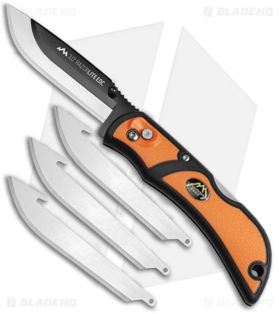 Outdoor Edge Razor Lite Lockback Knife Orange w/ 3 Extra Blades (2.8" Satin)