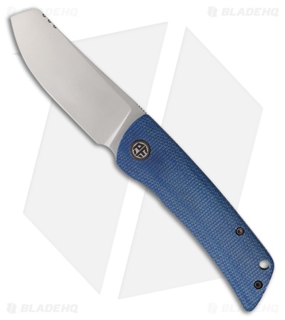 Petrified Fish Flavorist Cleaver Liner Lock Knife Blue Micarta (3.1" Satin)