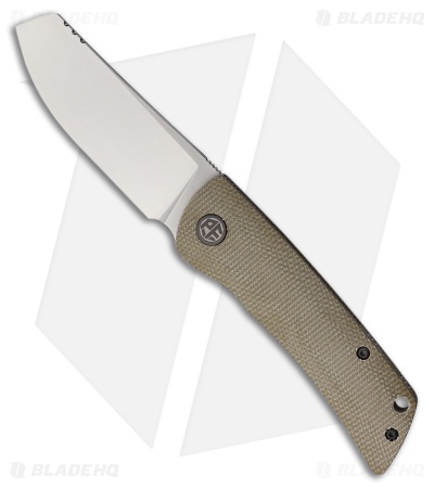 Petrified Fish Flavorist Cleaver Liner Lock Knife Khaki Micarta (3.1" Satin)