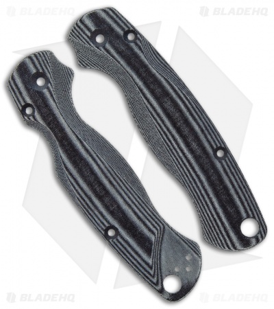 Flytanium Custom Black Linen Micarta Lotus Scales for Spyderco Paramilitary 2