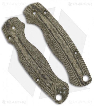 Flytanium Custom Green Linen Micarta Lotus Scales for Spyderco Paramilitary 2