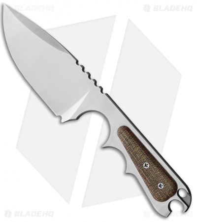 PMP Knives Pitbull Fixed Blade Knife Brown Micarta (3.5