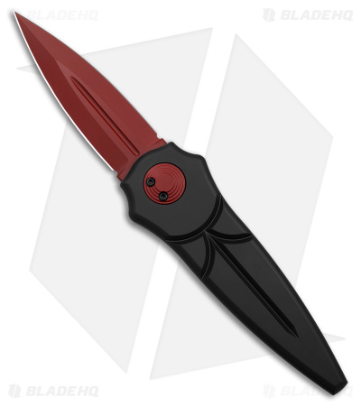 Paragon Warlock-X Folding Knife Black Aluminum (4" Red) Red Hardware