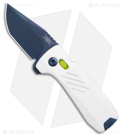 Pepperwool Merino MM Crossbar Lock Knife White G-10 (2.25" Blue)