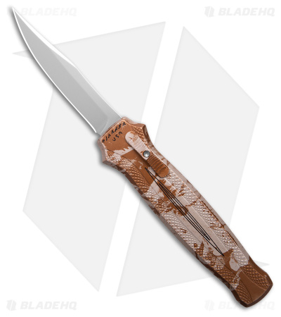 Piranha Knives Auto Rated-R  D/A OTF Automatic Knife Camo Al (3.5" Mirror) P-19C