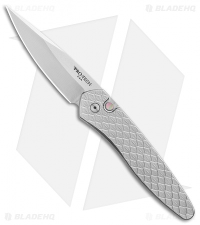 Pro-Tech Custom Newport Automatic Knife Feathered Stainless Steel (3" Satin)
