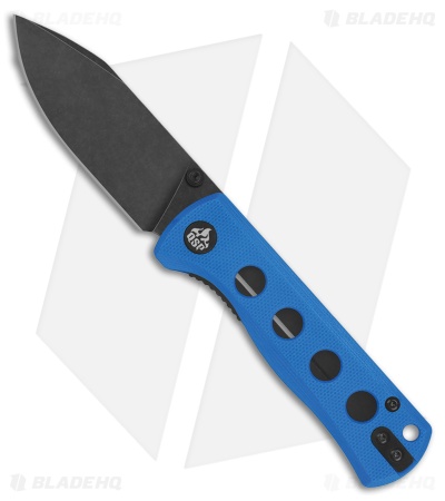 QSP Canary Folder Liner Lock Knife Blue G-10 (2.8" Black Stonewash 14C28N)