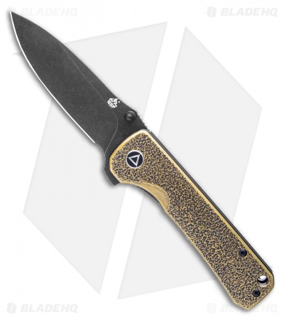 QSP Knife Hawk Liner Lock Knife Textured Brass (3.25