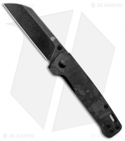 QSP Penguin Liner Lock Knife Black G-10/CF (3.25" Black Stonewash)