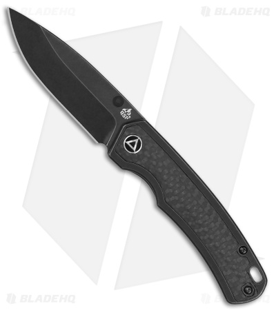 QSP Knife Puffin Frame Lock Knife Black Titanium/Carbon Fiber (3.12" Black SW)
