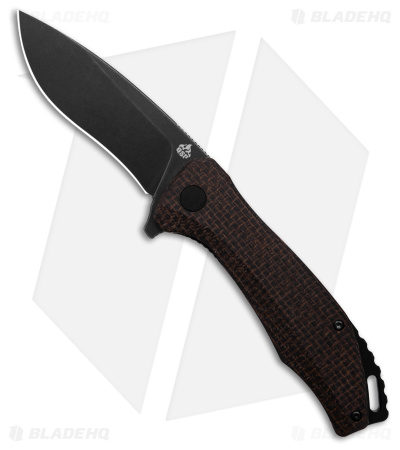 QSP Raven Liner Lock Knife Micarta Brown (3.4" Black)