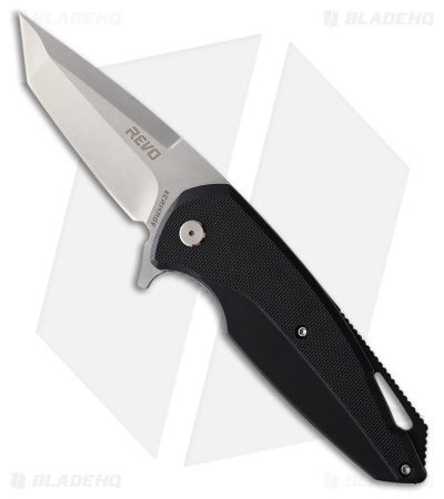 REVO Vipera XL Tanto Spring Assisted Liner Lock Knife Black G-10 (3" Stonewash)
