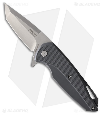 REVO Vipera XL Tanto Spring Assisted Liner Lock Knife Gray G-10 (3" Stonewash)