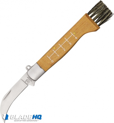 Rough Ryder Mushroom Hunter's Knife Hawkbill Slip Joint Knife Wood (2.6" Satin)