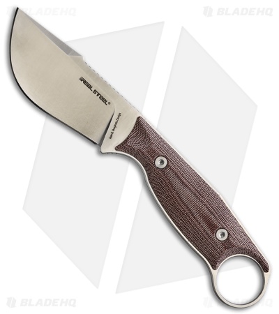 Real Steel Furrier Fixed Blade Skinner Knife Burgundy Micarta (3" Satin N690)