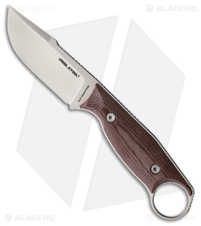 Real Steel Furrier Fixed Blade Harpoon Knife Burgundy Micarta (3" Satin N690)