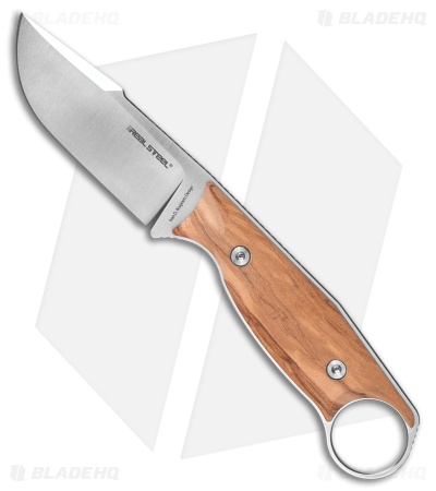 Real Steel Furrier Fixed Blade Harpoon Knife Olive Wood (3" Satin N690)