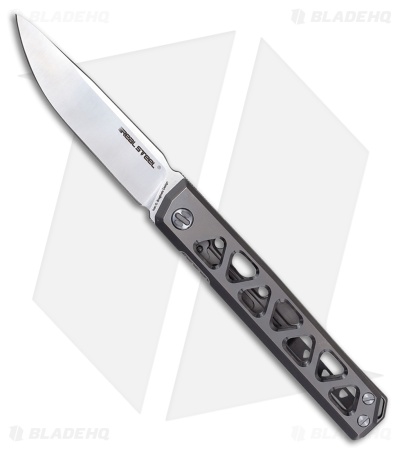 Real Steel Burns Frame Lock Knife Gray Titanium (3.5