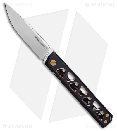 Real Steel Burns Frame Lock Knife Black/Gold Titanium (3.5