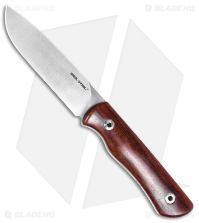 Real Steel Bushcraft Plus Fixed Blade Knife Golden Ebony (4.5" Satin)