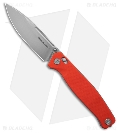Real Steel Huginn Crossbar Lock Knife Orange G-10 (3.65" Satin VG10)