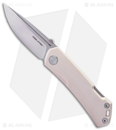 Real Steel Luna Maius Eco Lock Back Knife Ivory G-10 (3" Satin)