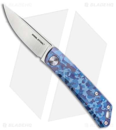 Real Steel Luna TC Knife Blue Camo Titanium (2.8" Satin N690)