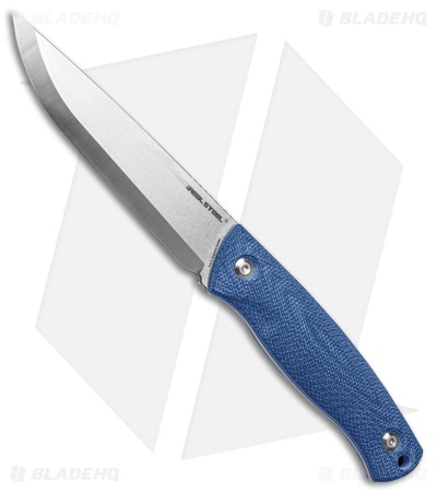 Real Steel Pathfinder Fixed Blade Knife Denim Micarta (4.57" Satin+Stonewash)