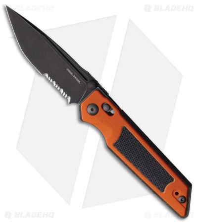 Real Steel Sacra TAC Slide Lock Knife Orange/Black G-10 (3.31" Black SW Serr)