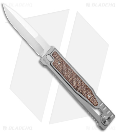 Reate EXO D/E Gravity Knife Titanium/Burlap Micarta (3.75" Satin)