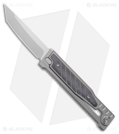 Reate EXO Tanto Gravity Knife Titanium/Black Micarta (3.75" Stonewash)
