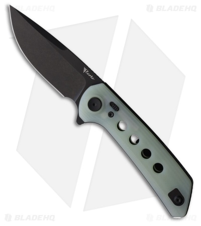 Reate PL-XF Pivot Lock Knife Jade G-10 (3.4" Black PVD Nitro-V)
