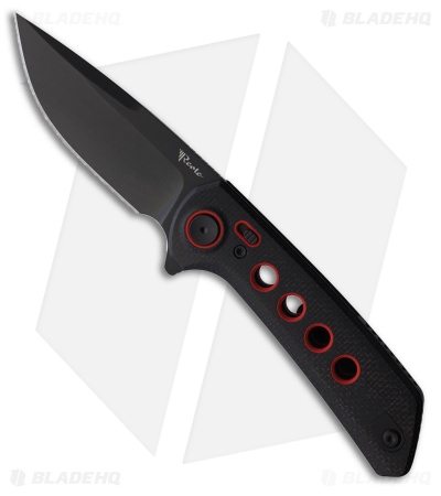 Reate PL-XF Pivot Lock Knife Black Canvas Micarta + Red G-10 Liner (3.4" PVD)
