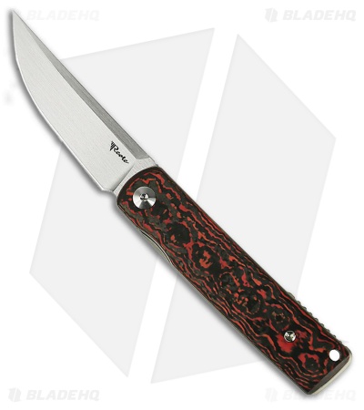 Reate Bushido Liner Lock Knife Titanium + Lava Flow FatCarbon (2.8" Satin)