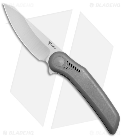 Reate Knives Gent 9 Flipper Frame Lock Knife Dark BB Titanium (3.3" Satin)