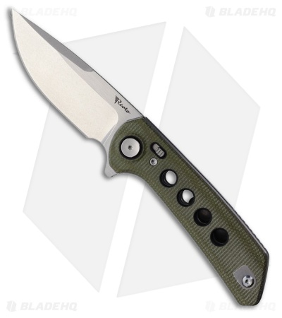 Reate PL-XF Pivot Lock Knife Green Micarta (3.4" Stonewash Nitro-V)